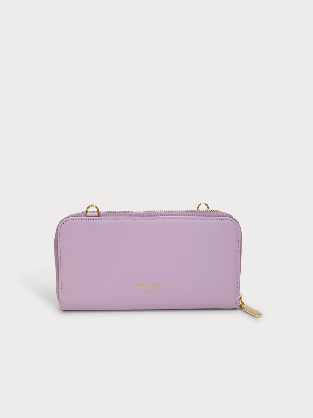 Mel Boteri | 'Himani' Wallet Clutch Bag With Detachable Cross-Body Strap | lilla leather | back view