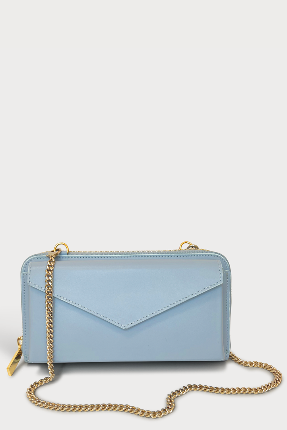 Mel Boteri | 'Himani' Wallet Clutch Bag With Detachable Cross-Body Strap | cielo leather | Front view
