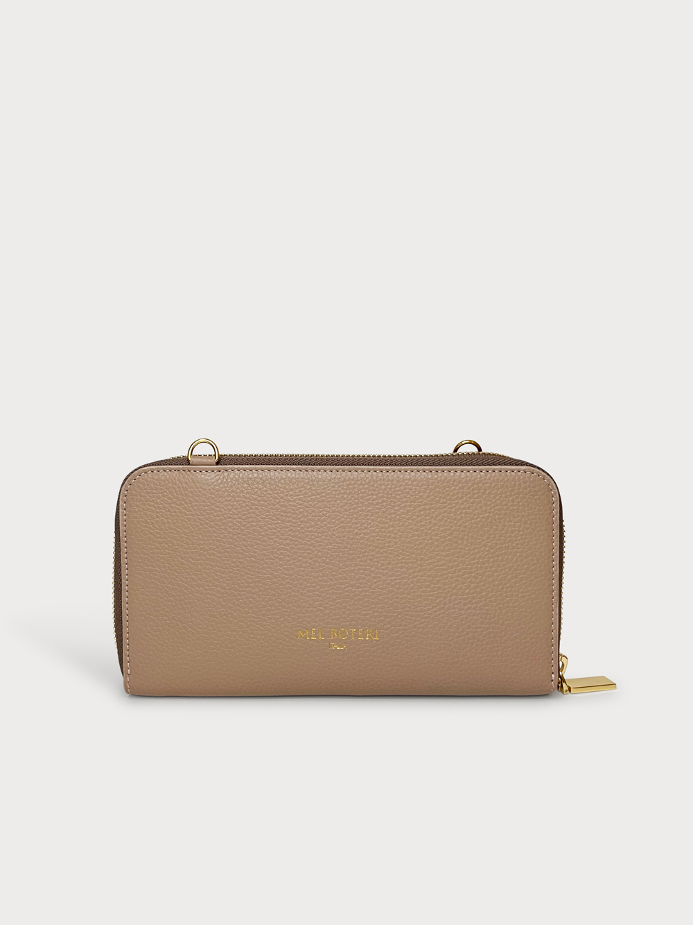 Mel Boteri | 'Himani' Wallet Clutch Bag With Detachable Cross-Body Strap | cipria leather | back view