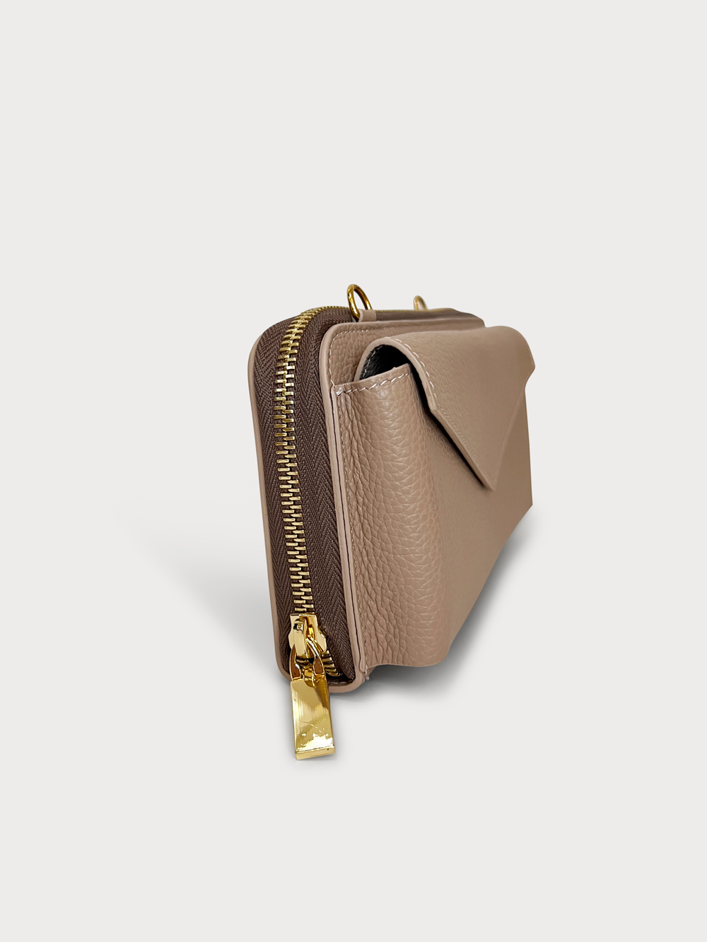 Mel Boteri | 'Himani' Wallet Clutch Bag With Detachable Cross-Body Strap | cipria leather | side view